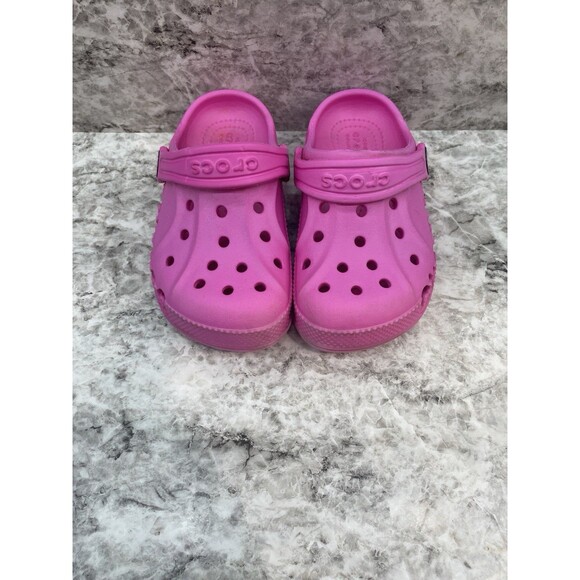 Crocs Pink C9 Toddler Baya Clogs - Picture 2 of 7